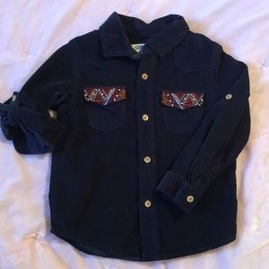 Navy corduroy button down shirt